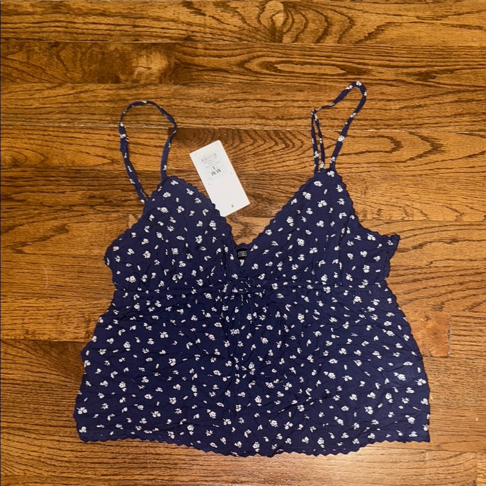 Navy Floral Streetwear Society Tank Top